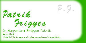 patrik frigyes business card